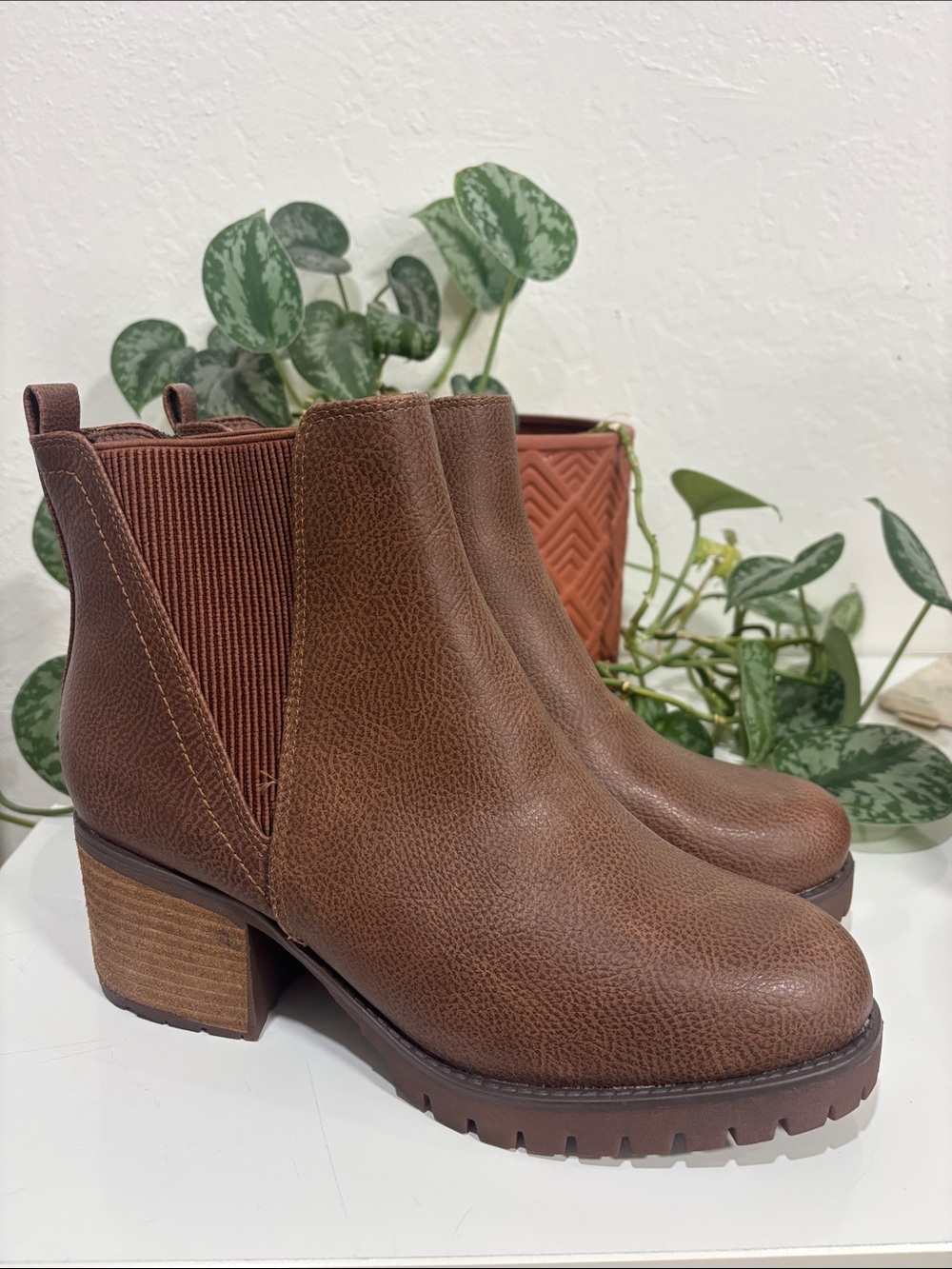 MIA Women's Brown Chelsea Ankle Boots - Classic Pull-On Style